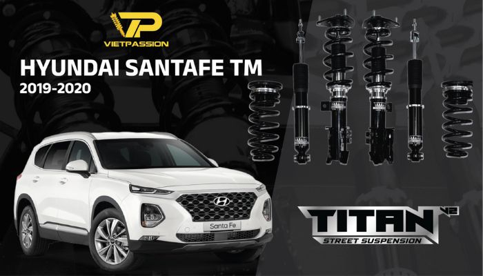 Phuộc hiệu năng Titan V2 hạn chế tối đa tình trạng dằn xóc cho dòng xe Hyundai Santafe TM 2019-2020