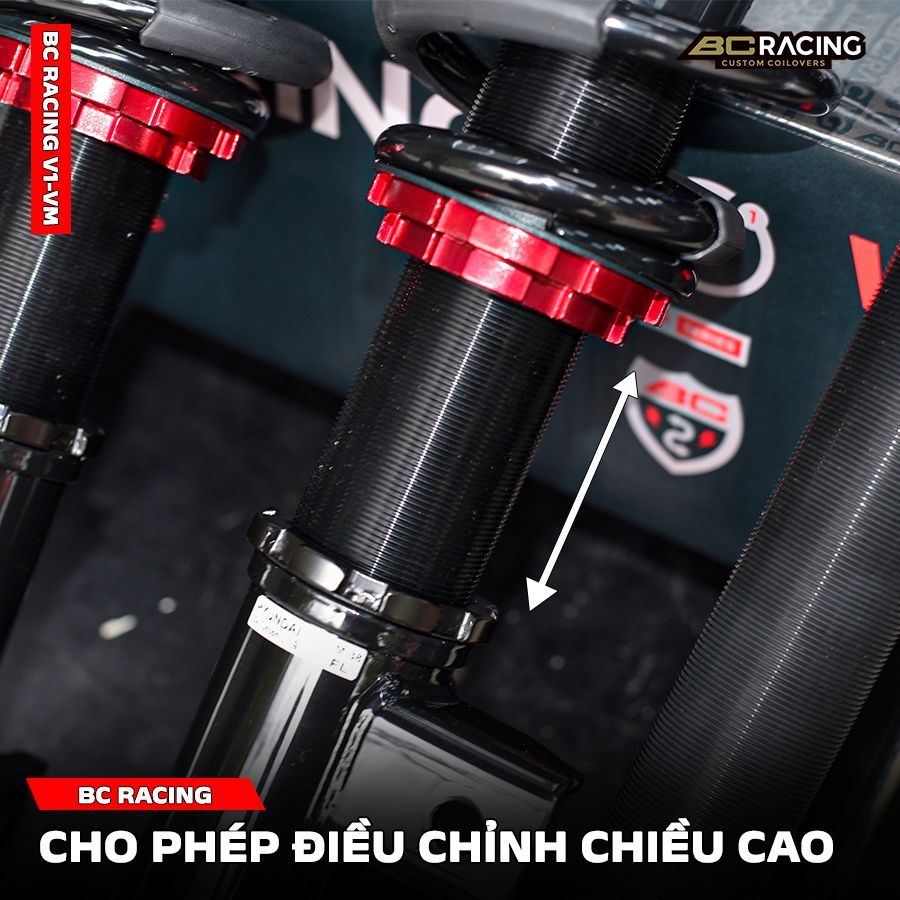 Giảm xóc BC Racing V1 VM cho phép điều chỉnh chiều cao