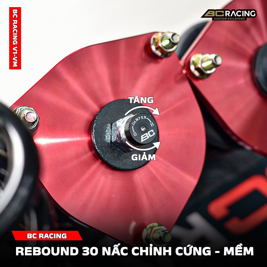 BC Racing V1 VM chức năng rebound gồm 30 nấc cứng mềm