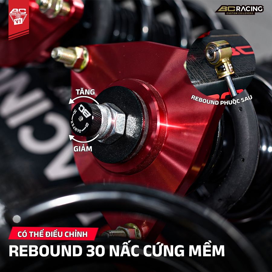 Điều chỉnh độ cứng mềm với 30 nấc Rebound