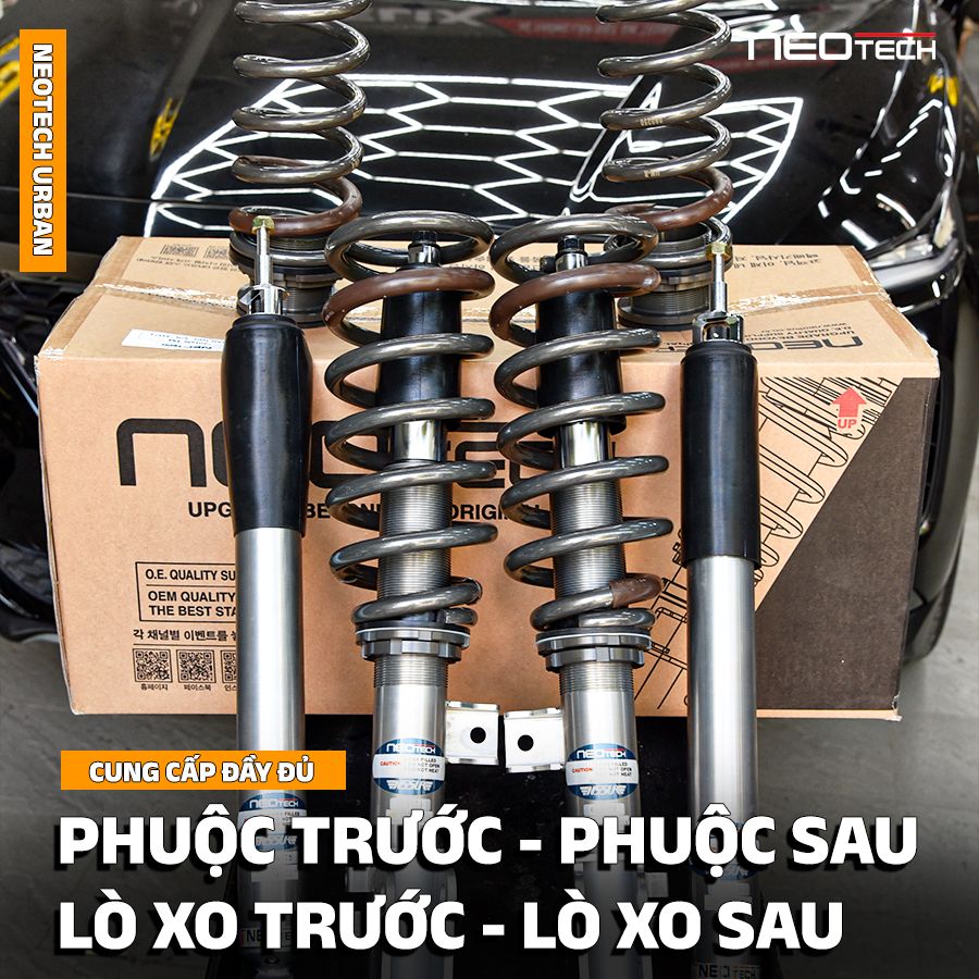 trọn bộ phuộc trước, phuộc sau Neotech Urban và lò xo trước, lò xo sau đầy đủ cho Santafe TM 2019-2020