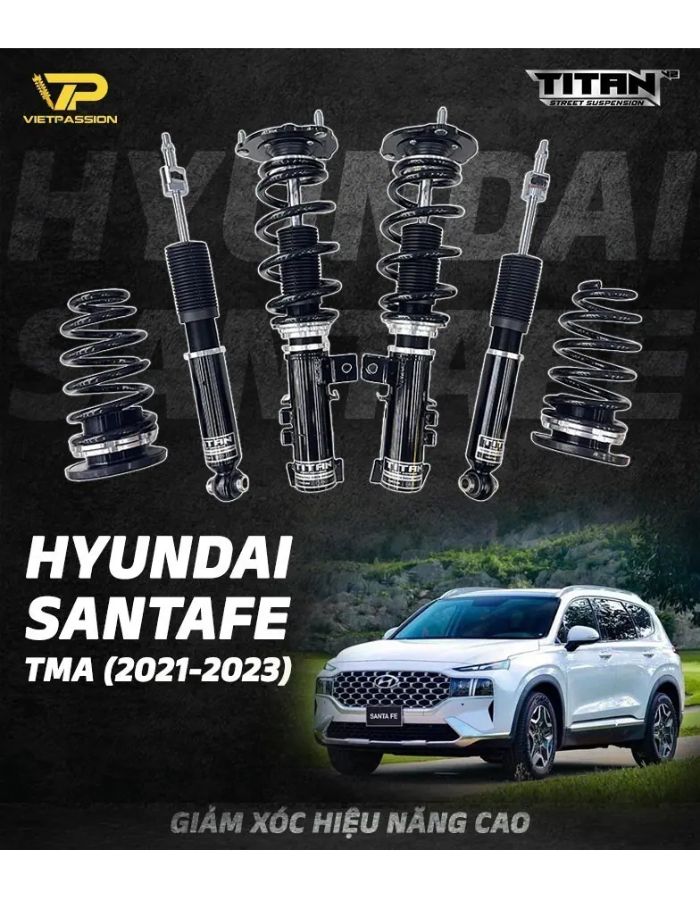 Lý do bạn nên nâng cấp thay phuộc Santafe TMA 2021-2023 với TiTan V2