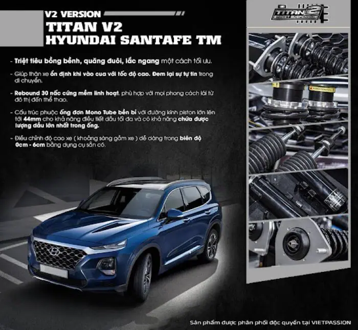 Phuộc Titan V2 cho Hyundai Santafe TM 2019-2020