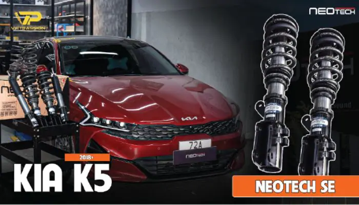 Chi phí nâng cấp phuộc KIA K5 phụ thuộc vào rất nhiều yếu tố Neotech là lựa chọn hàng đầu trong việc nâng cấp phuộc nguyên bản KIA K5