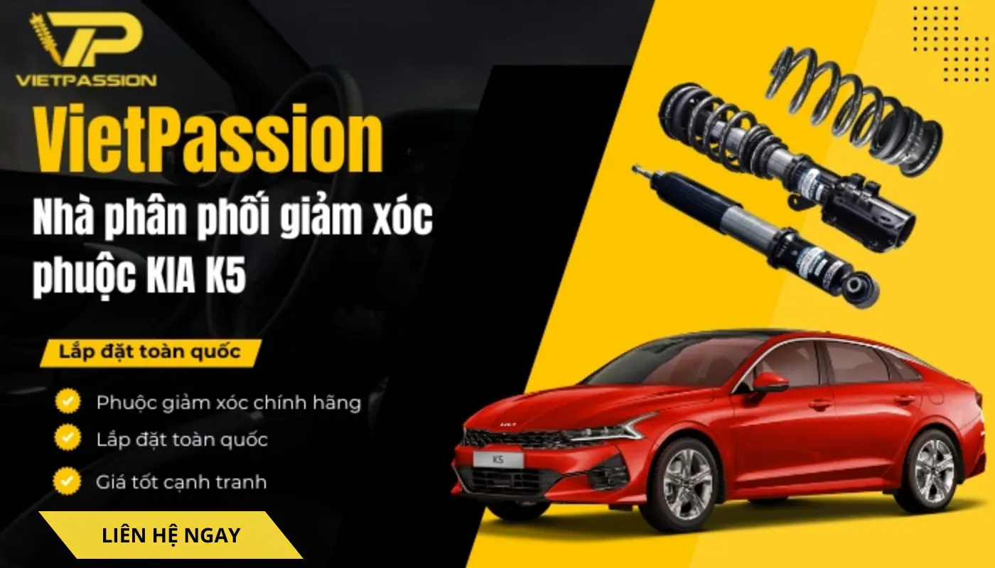 Nâng cấp phuộc xe K5 chính hãng với giá tốt tại VIETPASSION VIETPASSION nhà phân phối phuộc K5 hỗ trợ lắp đặt toàn quốc