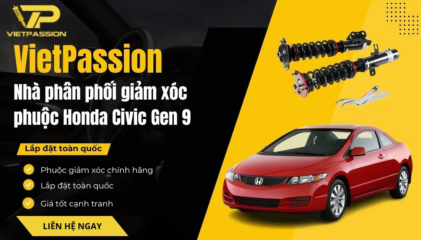 Nâng cấp bộ giảm xóc Honda Civic Gen 9 nhanh chóng, tối ưu tại VIETPASSION VIETPASSION – nhà phân phối giảm xóc BC Racing cho phuộc nhún Civic Gen 9 giá tốt